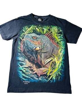 Vintage Caballo St. Thomas U.S.V.I. Iguana Graphic T-Shirt Black Small
